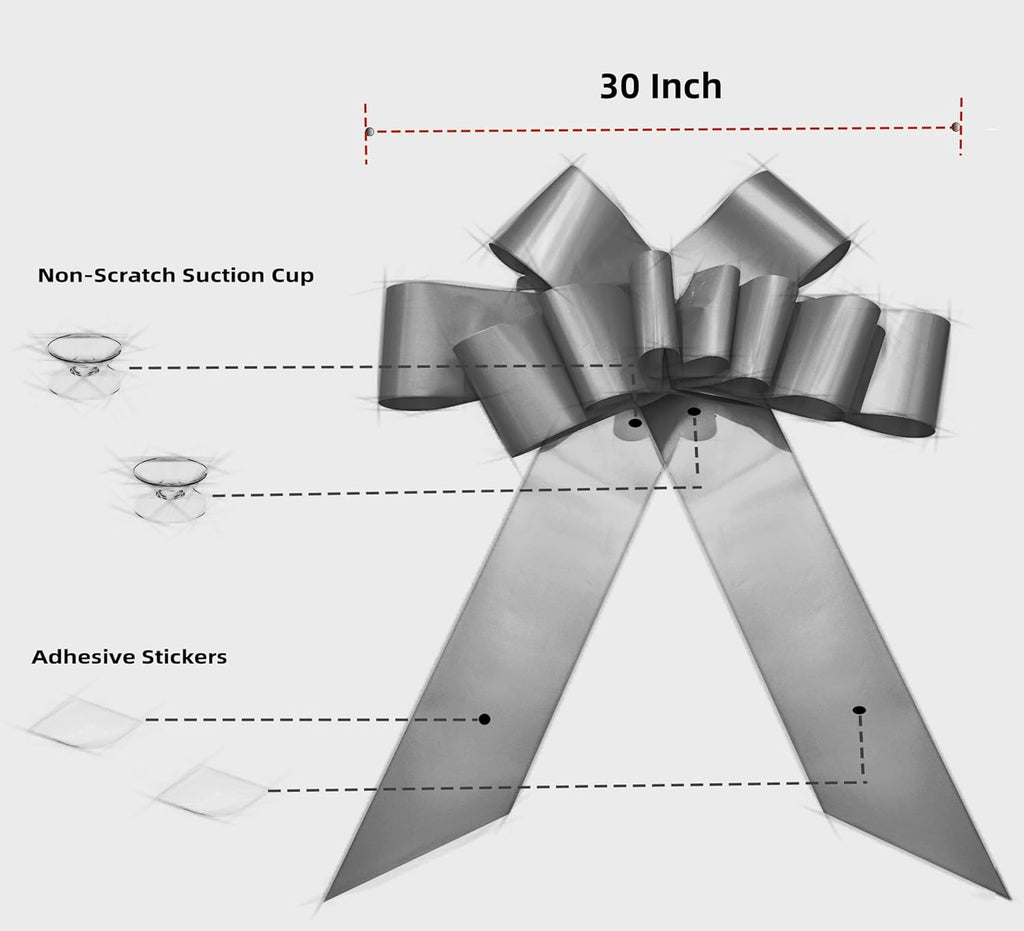 Skiennix 30-Inch Giant Car Bow - Perfect for Gifts | Eye-Catching Pink Design