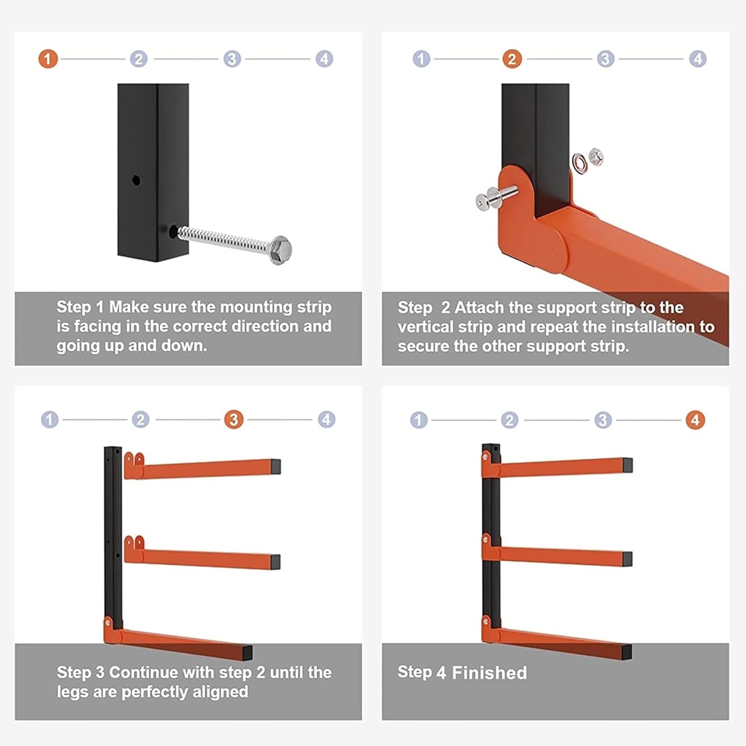 WALMANN Lumber Storage Rack - Heavy Duty Wall Mount for Garage | Overhead Wood Storage (2 Pairs)