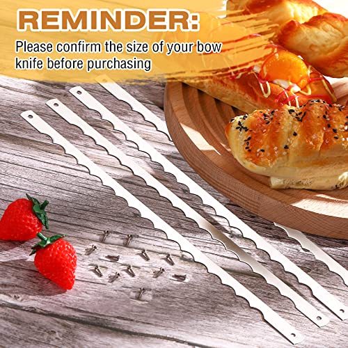 4 Pcs Serrated Bread Knife Replacement Blades with Screws, 10.8-Inch Stainless