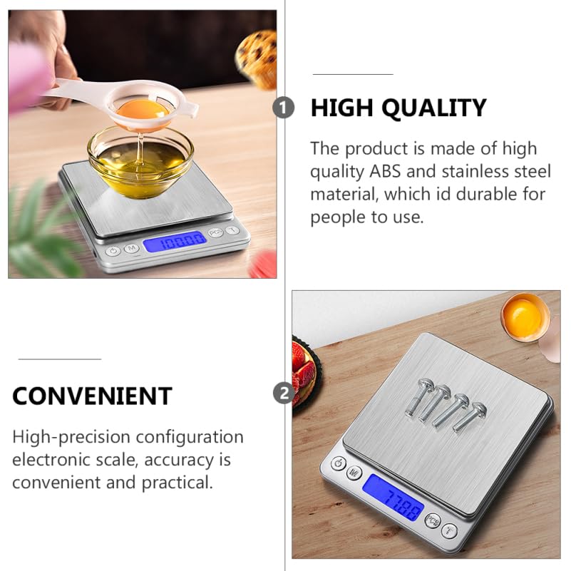 Skiennix High Precision Digital Kitchen Scale - Large LCD Display, Portable 5.11"x4.13"x0.59" for Baking & Cooking