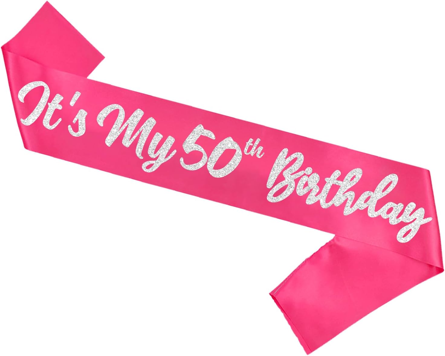 Regine Switzerland Hot Pink 50th Birthday Sash - Glitter Letter Design | Fun Gift for Her