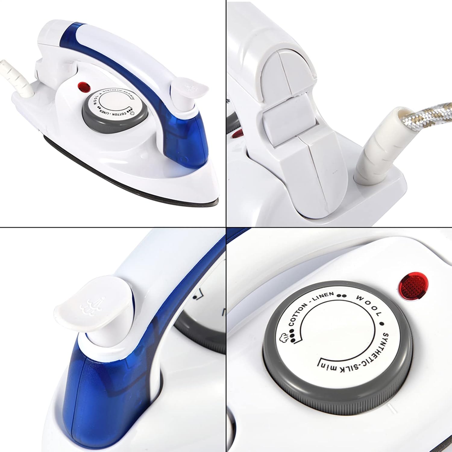 Skiennix Portable Foldable Steam Iron - Handheld Mini Iron with Temperature Control & Nonstick Sole Plate | Ideal for Home & Travel