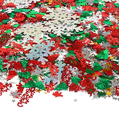 FOIMAS 7200pc Christmas Confetti - Snowflake Santa Foil Sequins Table Scatter (Christmas Edition)