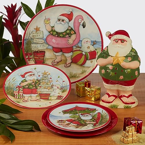 Holiday Melamine Santa's Wish Plates Set of 6 - Indoor & Outdoor Dining