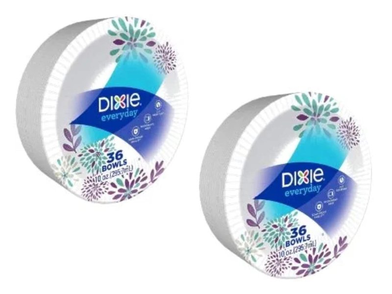 Dixie Everyday Paper Bowls, 10 Ounces, 36 Count, Lunch Size Disposable Plates (2 PACK)