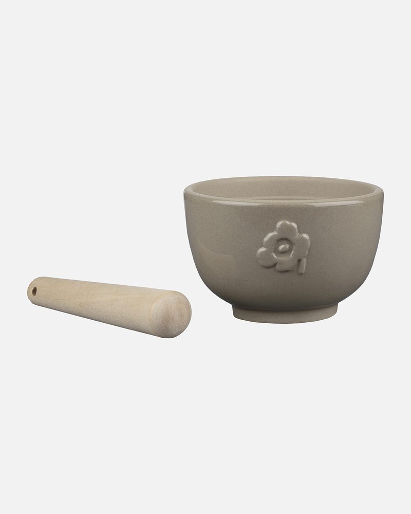 MARIMEKKO Oiva Unikko Mortar and Pestle — Refine Your Kitchen Décor with Our Iconic Floral Dinnerware — Stylish Pestle and Mortar Set to Elevate Your Dining Experience (3 in x 3 in)