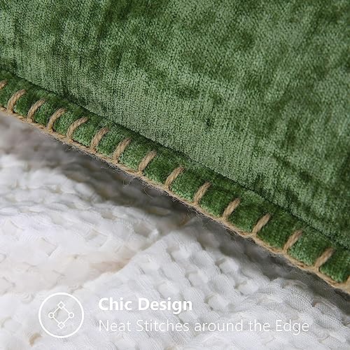 decorUhome Soft Chenille Throw Pillow Covers 18x18 (Set of 2) - Forest Green