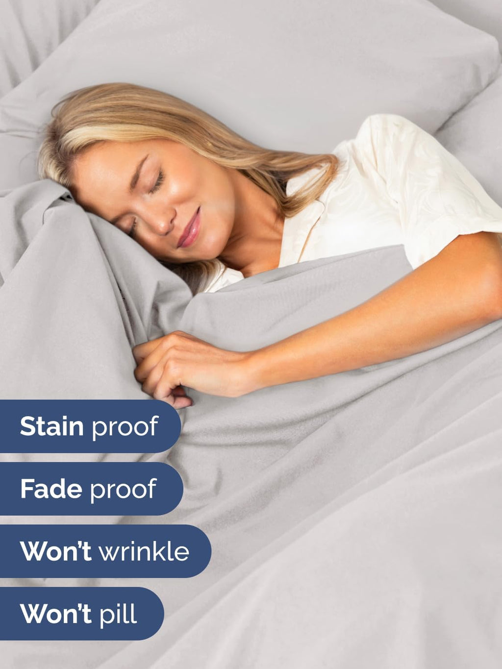 Skiennix Extra Deep Twin Sheet Set - 4-Piece Breathable Cooling Bedding - Soft, Wrinkle-Free French Grey