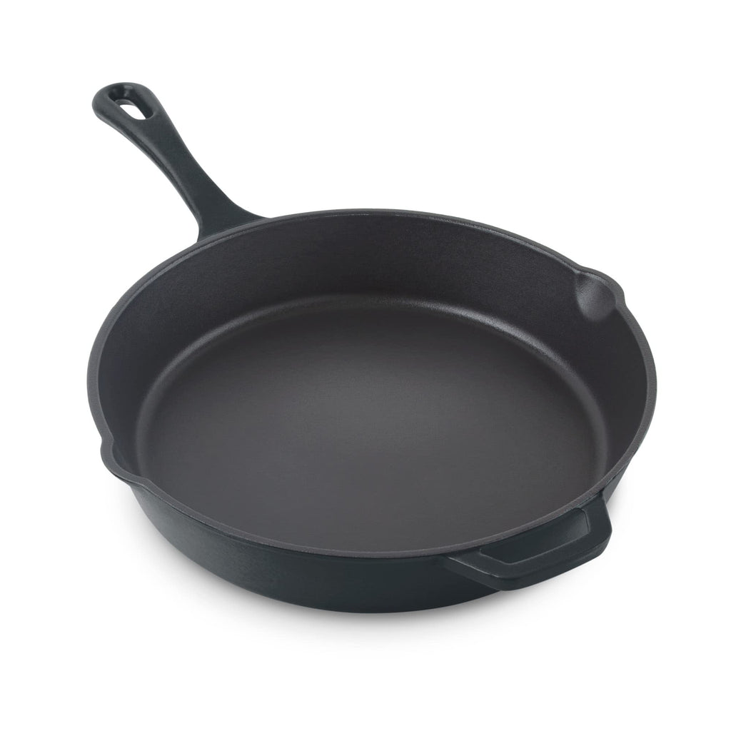 DASH Zakarian x Nonstick Cast Iron Skillet - Versatile Frying Pan Cookware - Oven-Safe Searing Skillet with Pour Spout and Quick-Clean Surface - Rust-Resistant - Black, 11-Inch