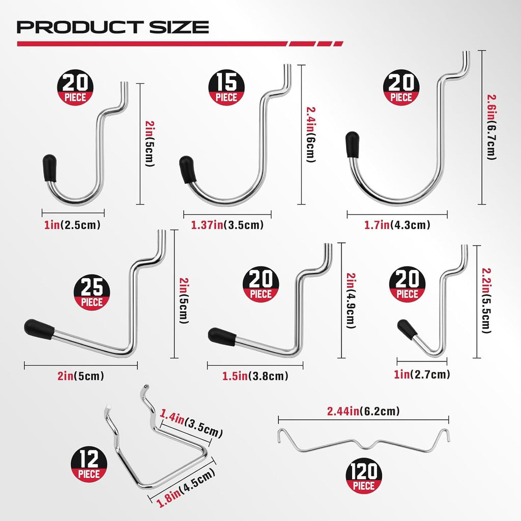 Pegboard Hook Set by [Brand Name] - 300 Durable Metal Hooks for Tool Organization | Perfect for Garage & Craft Storage