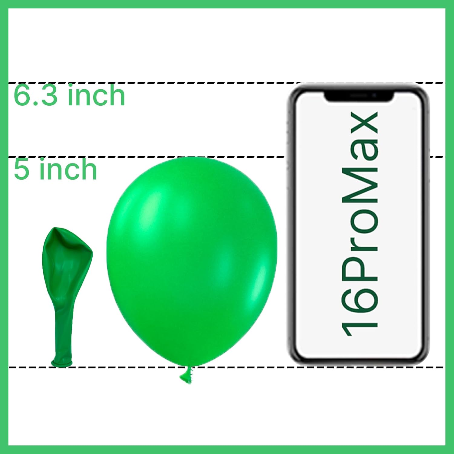 PartyWoo Green Balloons - 100pcs 5-Inch Latex Helium Balloons for Birthday & Baby Shower Decor