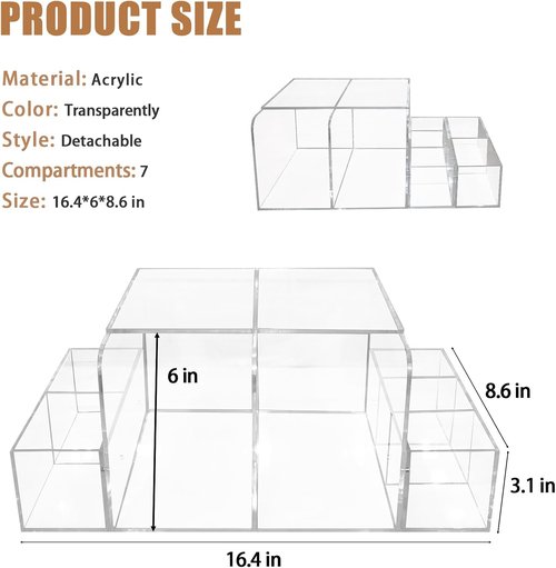 GILPWA Diaper Caddy - Detachable Clear Acrylic Organizer for Baby Changing Table Essentials