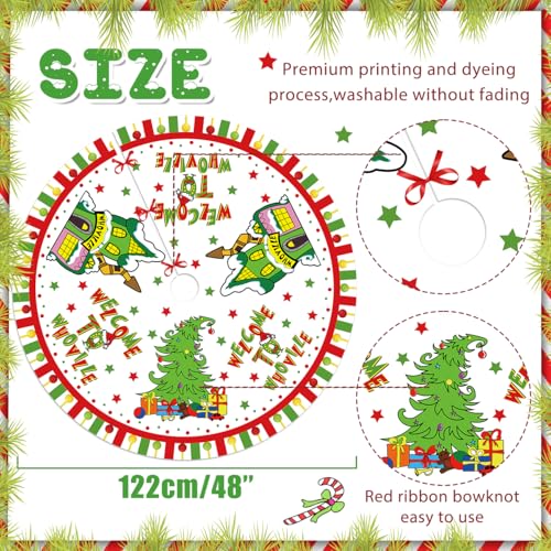 Haimimall 48 Inch Christmas Tree Skirt Welcome to Whoville Holiday Decor