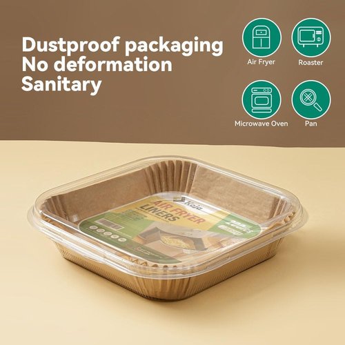 Koja Disposable Parchment Air Fryer Liners - 200 Pcs Non-Stick 8 Inch Baking Paper for Easy Clean & Heat Resistance