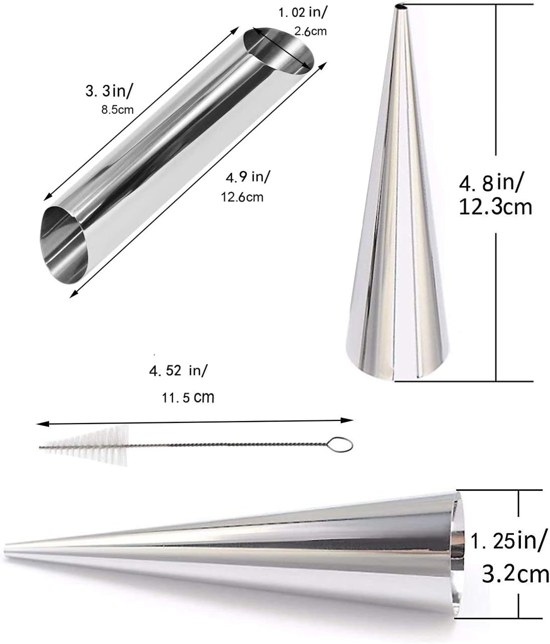 Skiennix Cream Horn Molds - 21 Pcs Stainless Steel Cannoli Form Tubes for Perfectly Shaped Treats