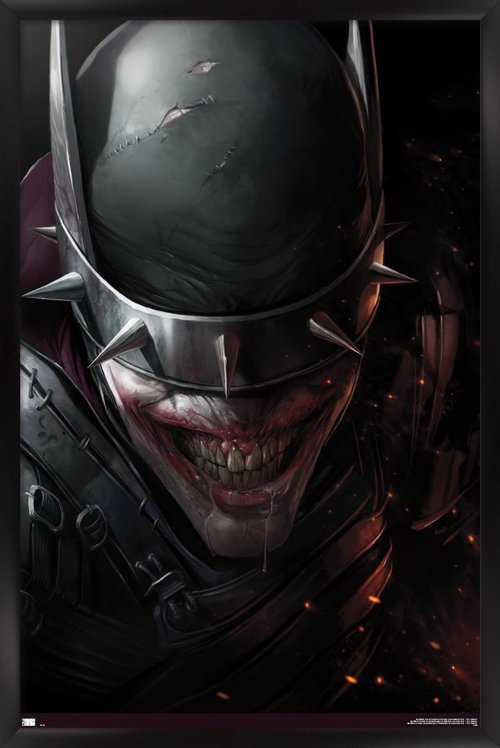 Trends International DC Comics The Batman Who Laughs - Face Wall Poster, 22.375" x 34", Black Framed Version