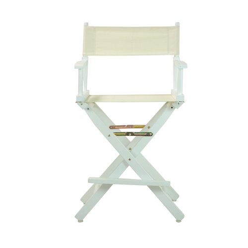 Casual Home 24" Director's Chair White Frame with Wheat Canvas, Counter Height