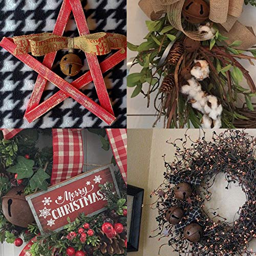 80 Pcs Rustic Christmas Jingle Bells and Metal Barn Stars Craft Set