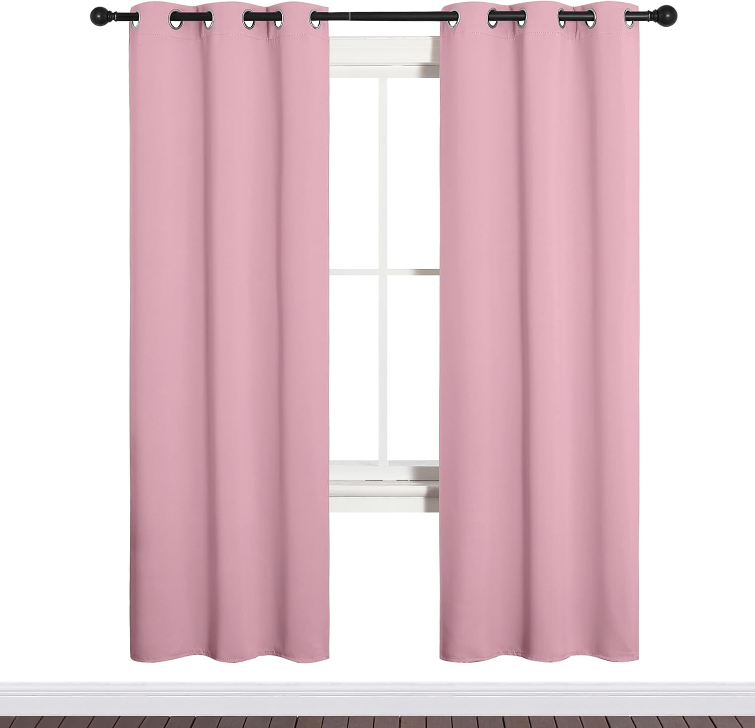 NICETOWN Blackout Curtain Panels - Thermal Insulated Grommet Drapes | Crystal Pink, 34x72 Inches, 1 Pair
