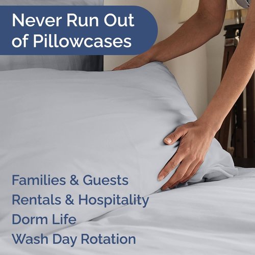 King Pillow Cases by [Brand Name] - Ultra Soft Hotel Quality Covers | Wrinkle-Free & Stain Resistant - 10 Pcs Set in Steel Blue