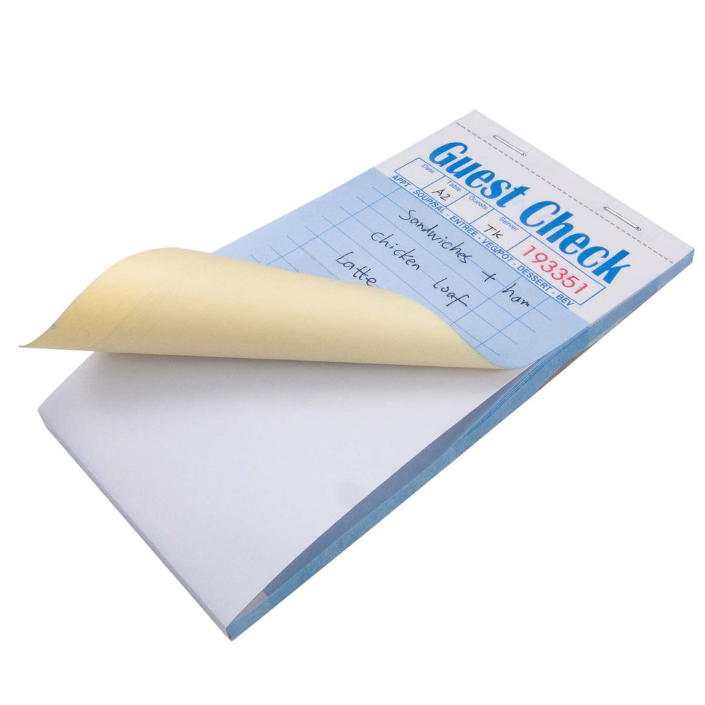 ESSENTIAL Guest Check Books 3.5" x 6.7", 1000 Duplicates Server Note Pads for Restaurants, Waitress Order Books with Copy Paper (20 Books)