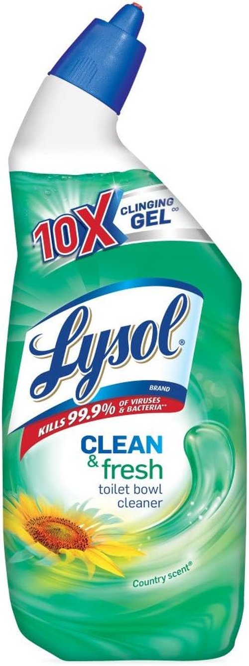 Lysol Cling Gel Toilet Bowl Cleaner - Country Scent | Powerful 24-Ounce Formula for Deep Cleaning