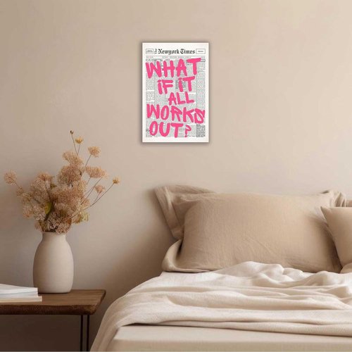 Drimiler Retro Newspaper Poster - Positive Affirming Quote Canvas Wall Art | 12x18in Framed Minimalist Decor