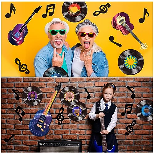 40-Piece Music Party Decoration Set: Musical Notes, Records, and Guitars