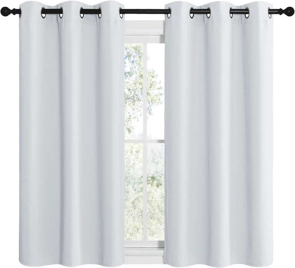 NICETOWN Room Darkening Curtain Panels - Thermal Insulated Drapes for Bedroom | Greyish White, 42" x 50" (2 Panels)