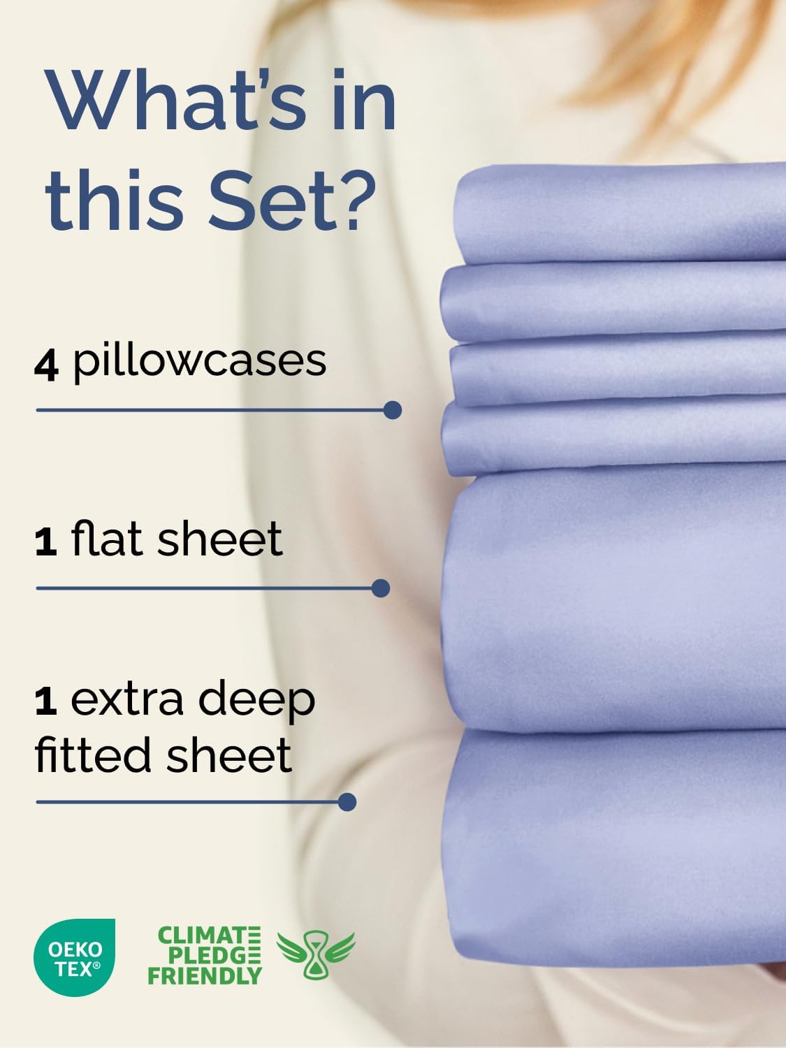 Skiennix Extra Deep Full Sheet Set | 6-Piece Breathable Cooling Bedding - Soft, Wrinkle-Free Lavender