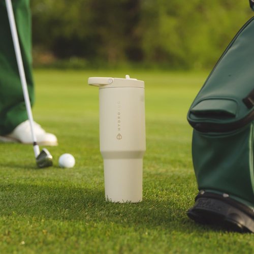 HydroJug Sport - 32oz Stainless Steel Tumbler with Straw | Vacuum Insulated & Leakproof, Ergonomic Design, Cream
