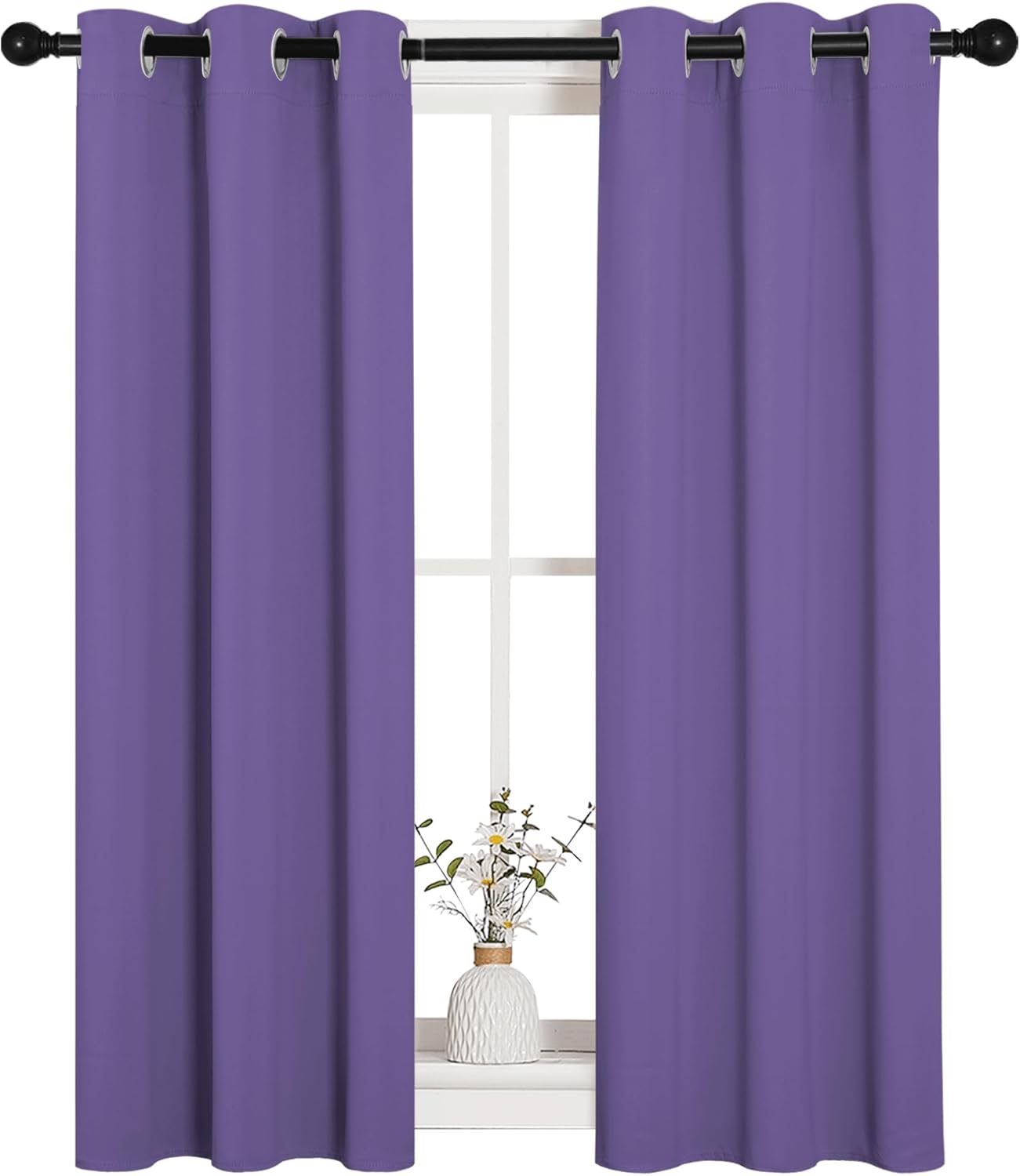 NICETOWN Blackout Curtain Panels - Thermal Insulated Grommet Drapes for Basement | Lilac Purple, 29x45" (1 Pair)