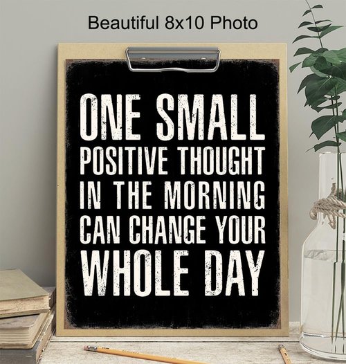 Farmhouse Style Black Office Decor - Inspirational Quotes Wall Art - Motivational Home Print