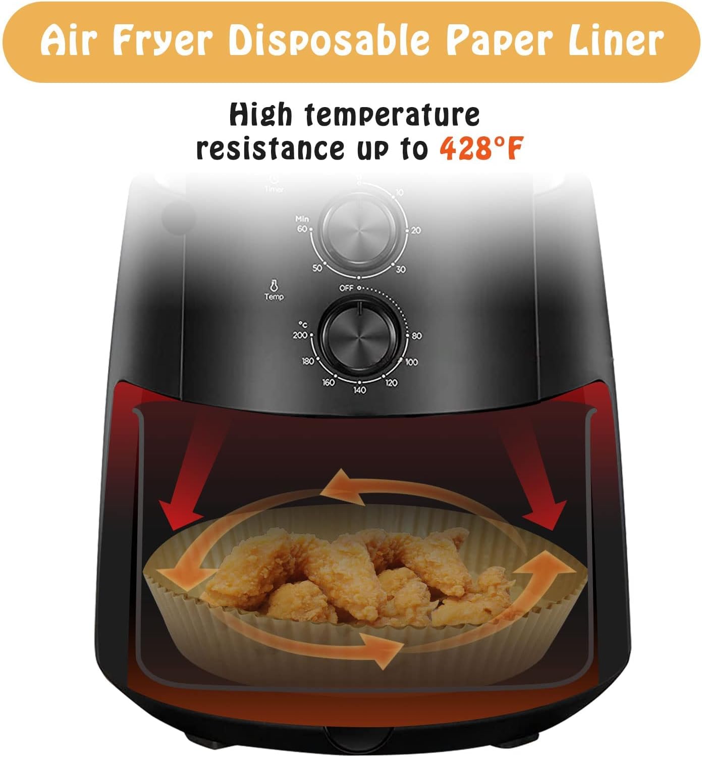 SIUDANGKA Air Fryer Liners - 200 Disposable Parchment Paper Sheets for Ninja AF101 & AF150 XL