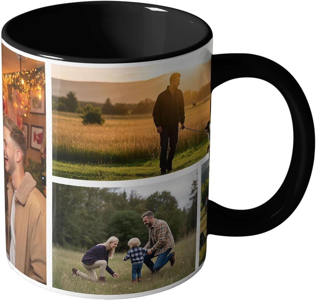 Skiennix Custom Photo Mug - Personalized 15oz Ceramic Coffee Mug for Men, Women, and Family