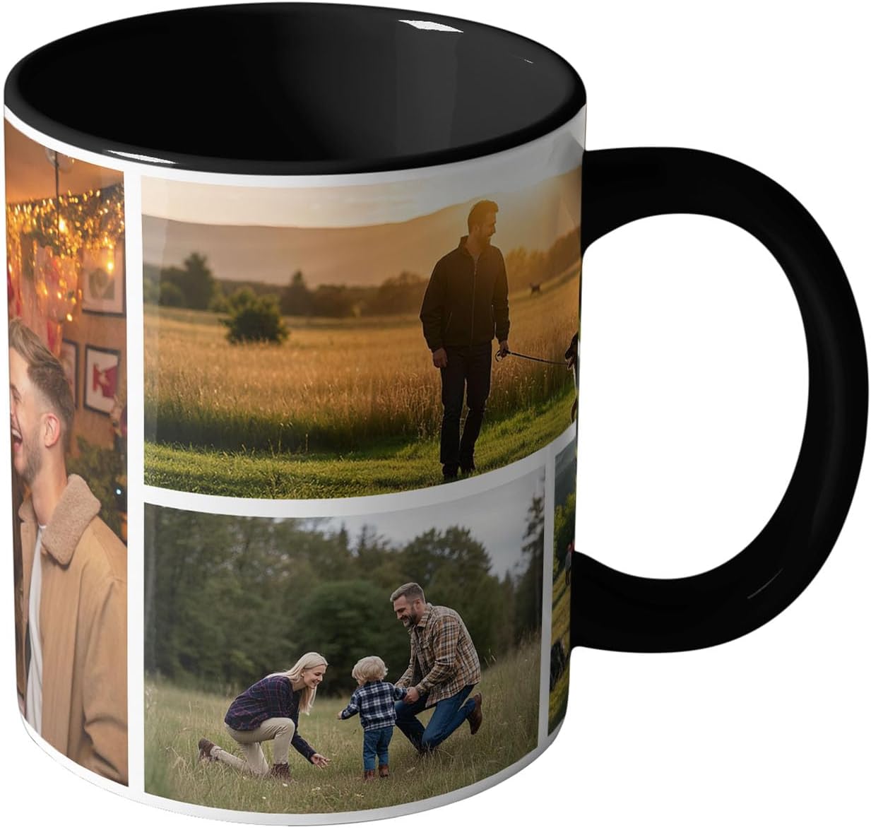 Skiennix Custom Photo Mug - Personalized 15oz Ceramic Coffee Mug for Men, Women, and Family