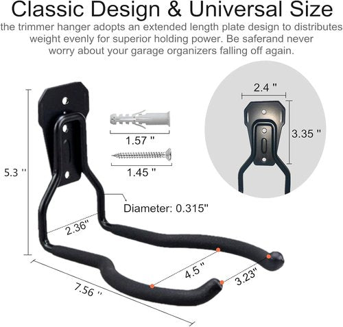 GS Alderaul Garden Power Tool Hanger - String Trimmer Wall Mount & Storage Hook for Garage