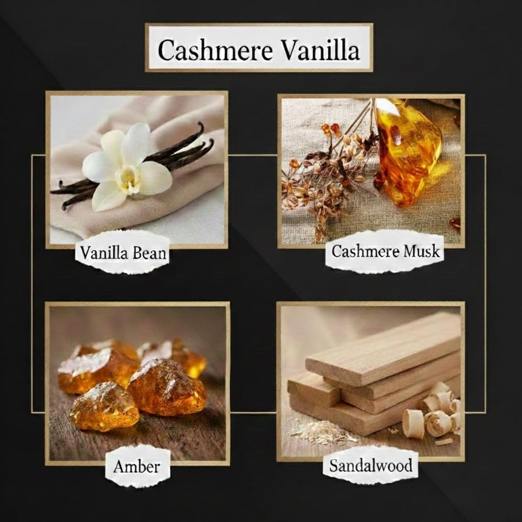Smell Good Stuff Black Reed Diffuser - Premium Cashmere Vanilla Fragrance | Long-Lasting 5 oz Set for Home & Office