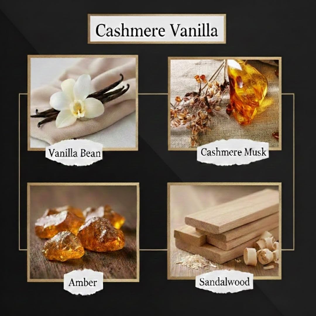 Smell Good Stuff Black Reed Diffuser - Premium Cashmere Vanilla Fragrance | Long-Lasting 5 oz Set for Home & Office