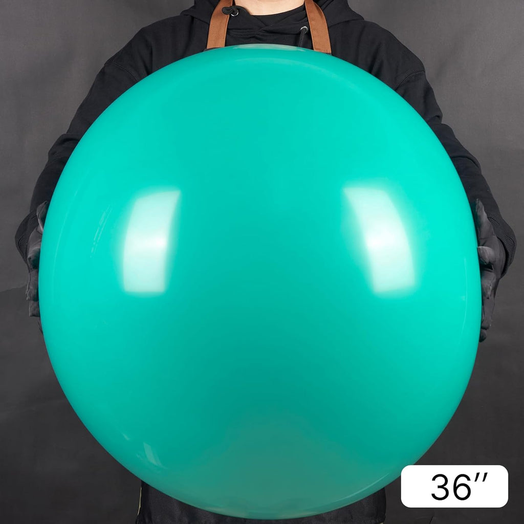 PartyWoo Teal Balloons - 36 Inch Turquoise Latex Balloons for Baby Showers & Celebrations