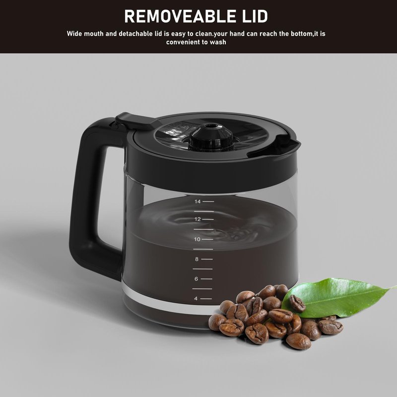 14-Cups Coffee Pot Replacement Compatible with Cuisinart Coffee Maker Models DCC-2200RC, DCC-2200, DCC-3200, DCC-3200P1, DCC-3200FR, DCC-3200CPAMZ, DCC-2600, DCC-2800,DCC-1800FR, CBC-7400, CBC-7000PC