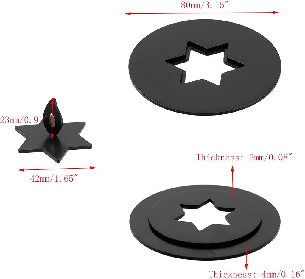 Skiennix Black Candle Jar Topper - Stainless Steel Star Covers for 3.15" Round Scented Candles | Perfect for Spa & Meditation