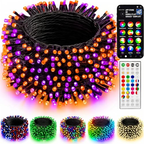 Dazzle Bright 66FT 200 LED RGB Smart Color Changing Christmas & Halloween Lights