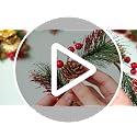 Artificial Christmas Candle Rings with Berries and Pine Cones - Set of 6