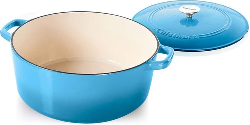 Cuisinart Enameled Cast Iron Round Casserole - 7-Quart in Blue Gradient for Perfect Cooking