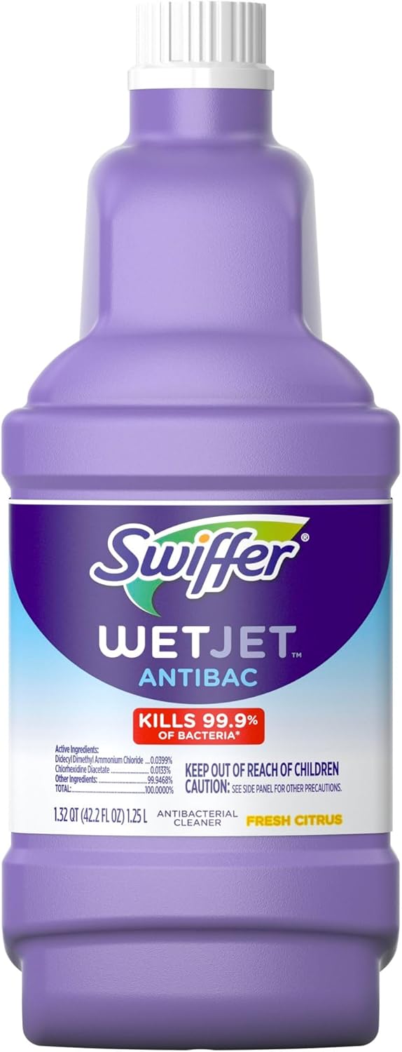 Swiffer WetJet Antibacterial Floor Cleaning Solution - All-Purpose Citrus Scent, 1.25 Liters