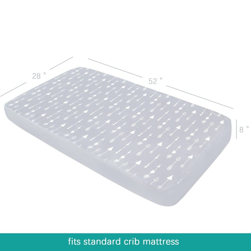 Crib Sheets for Boys and Girls Fitted 4 Pack - Breathable, Soft Microfiber Baby Sheets in Grey, Navy and White