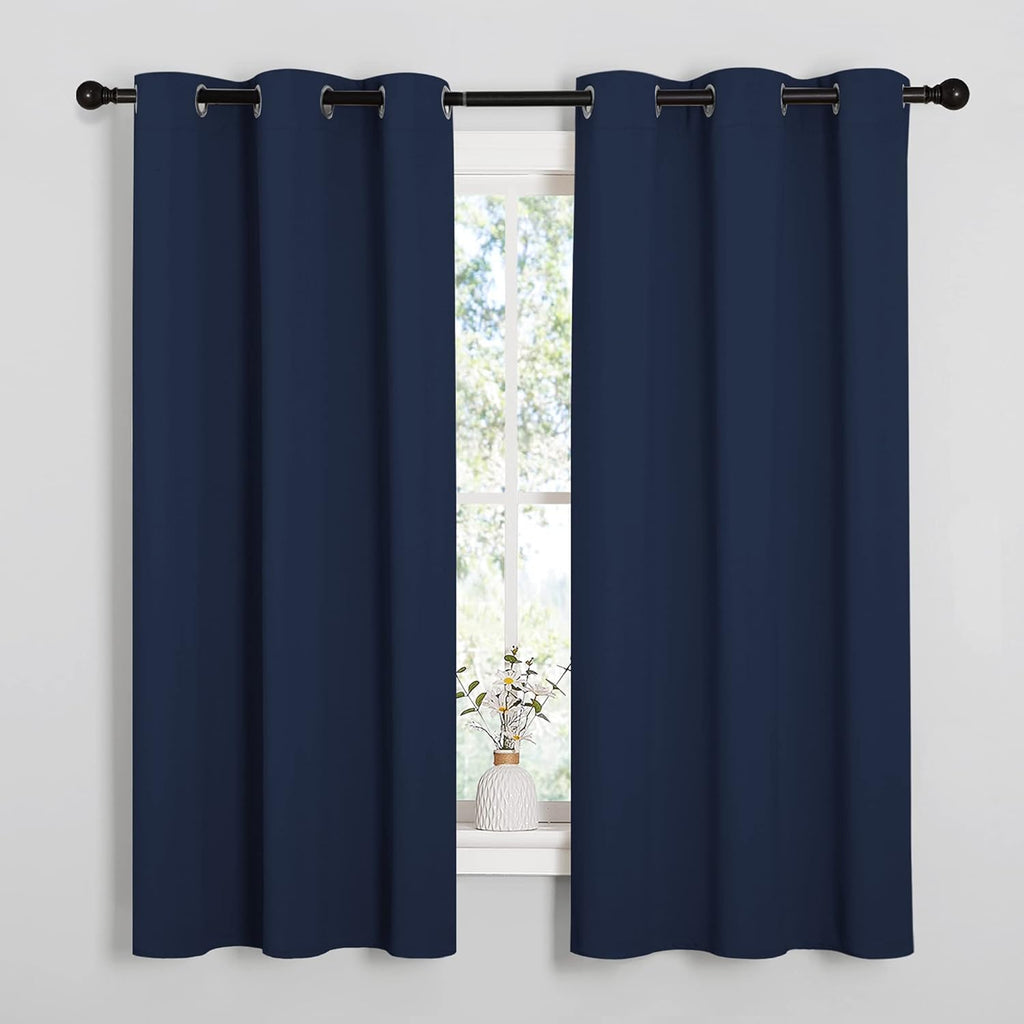 NICETOWN Blackout Curtains - Light Blocking Thermal Insulated Drapes for Kids' Room | Navy, 42 x 63 Inch (1 Pair)