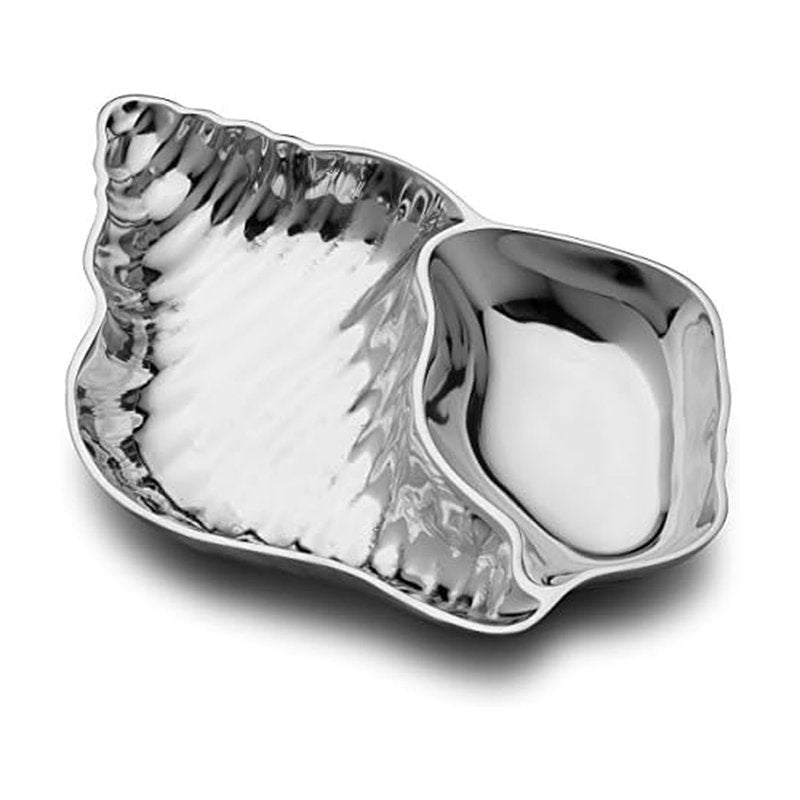 Wilton Armetale See Life Sea Shell Chip and Dip Server, 14-Inch-by-9-Inch,Silver