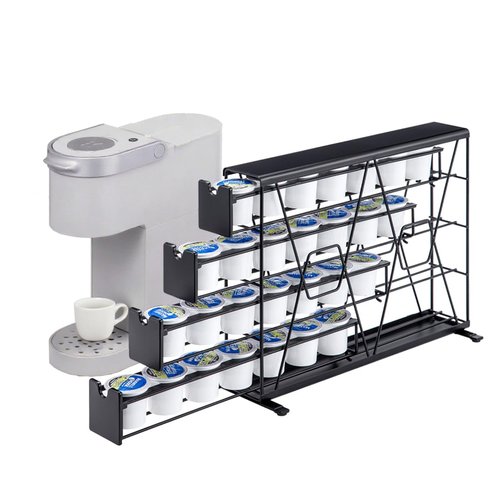 FlagShip K Cup Holder for Keurig Pods Coffee Pod Storage 4 Tier K Cup Drawer Organizer for Counter (28 Pods Capacity)